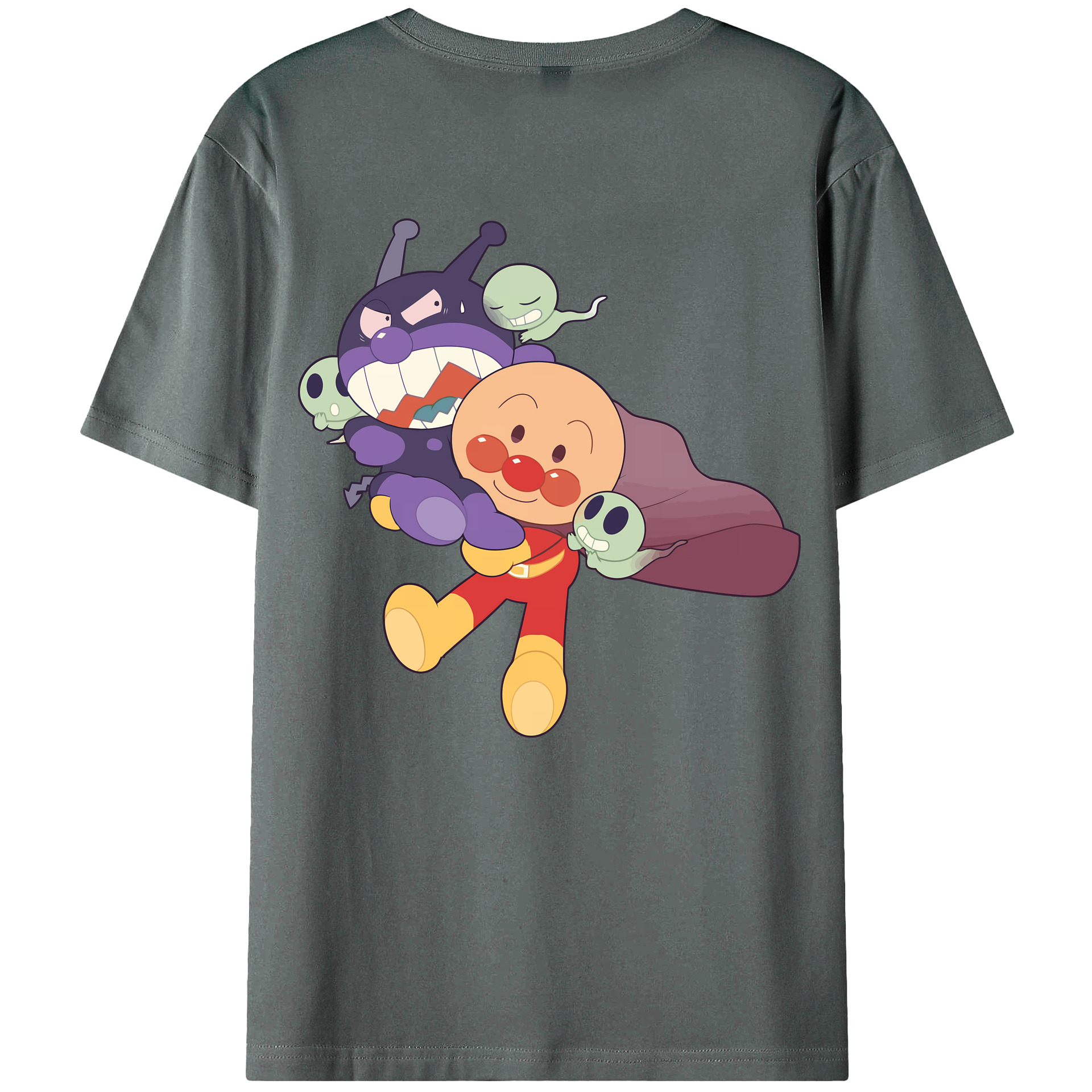 （画像用） アンパンマン Anpanman 綿100％ メンズ半袖Tシャツ（バックプリント） 通気性